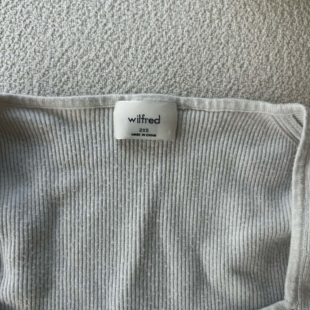 Wilfred Gray Ribbed Knit Top - Picture 3 of 5